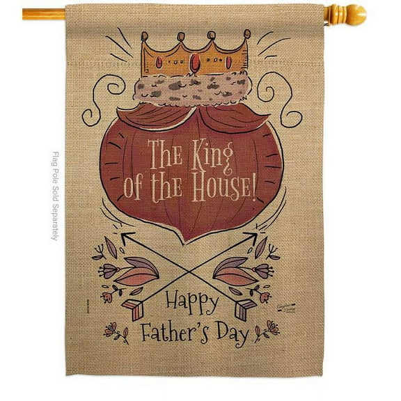 The King of Family Father Day 28 x 40 in. Double-Sided Decorative Vertical House Flags for Decoration Banner Garden Yard Gift