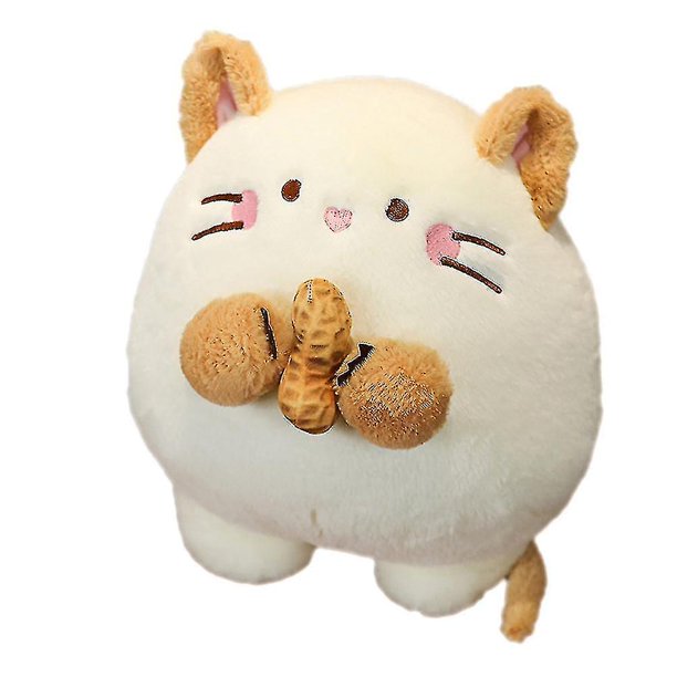 1 pieza Muñeco de peluche adorable con forma de ratón de maní Muñeco de peluche Regalo de festival Decoración de fiesta para el hogar Tienda Beige 30cm