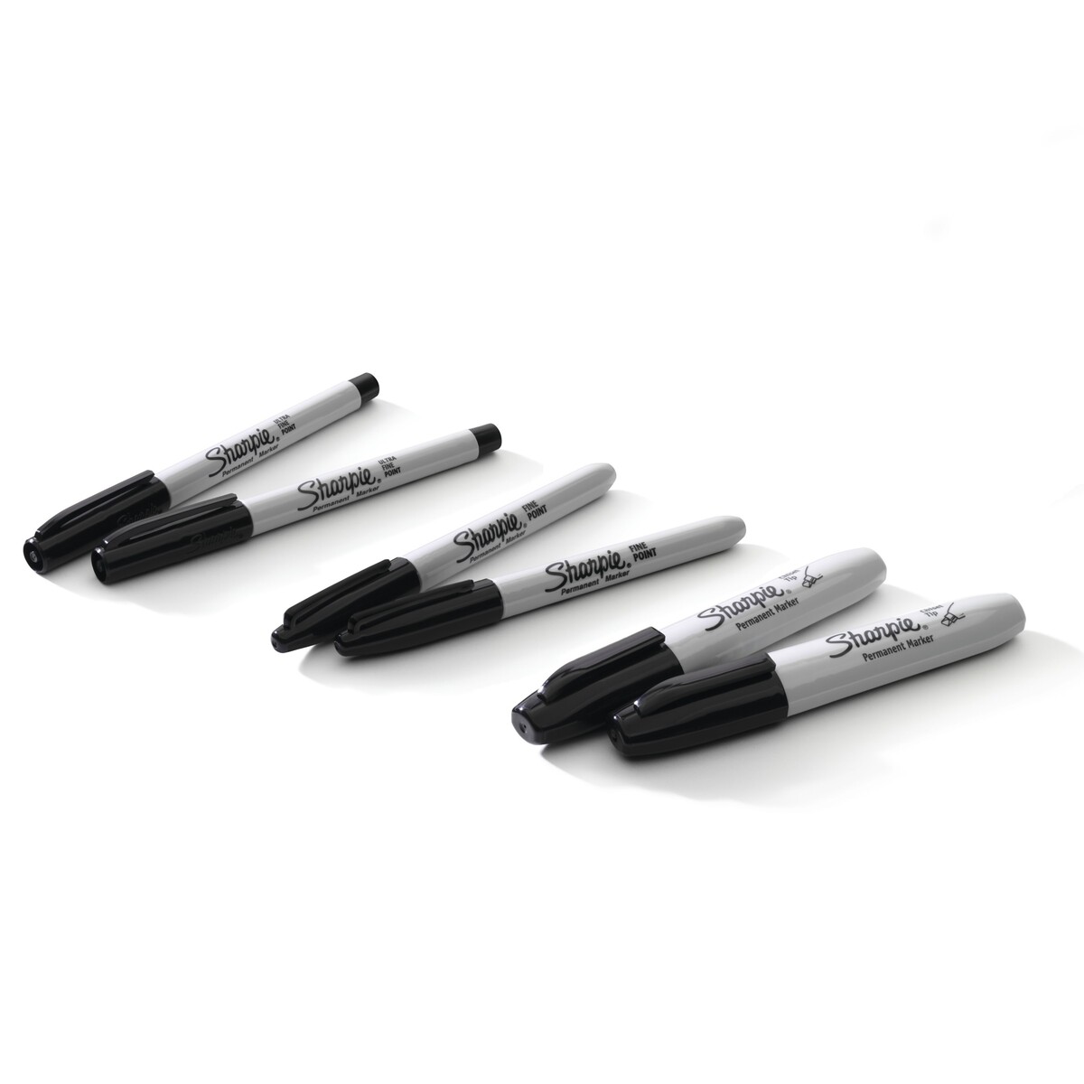 Sharpie Permanent Markers, Multi-Tip Pack, Fine/Ultra Fine/Chisel Tip, Black, 6 Count - image 4 of 6