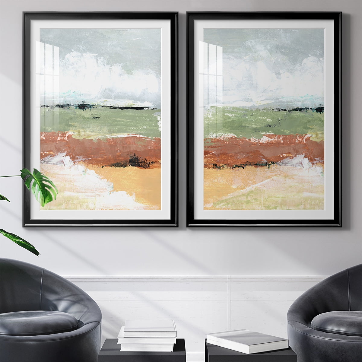 Wexford Home Quiet Prarie Grove I Premium Framed Print, 30.5" x 42.5" - Ready to Hang, Black (Set of 2)