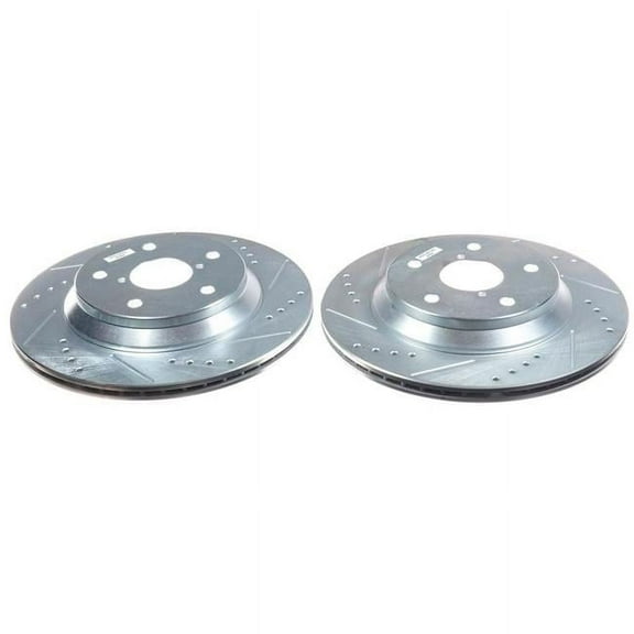 Power Stop Rear Pair of Drilled and Slotted Brake Rotors JBR1788XPR
