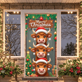 thumbnail image 2 of Festive Design Merry Christmas Banner Christmas Decorations Cow Theme Holiday Backdrop for Children Family Celebration Photography, 2 of 9