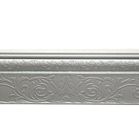 

3D Pattern Adhesive Corner Line Stickers Waterproof Soft Foam Ceiling Wall Border For Home Decoration Silver Grey