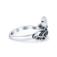 thumbnail image 2 of Octopus Handcrafted Trendy Fashion Oxidized Ring Band 925 Sterling Silver Size 10, 2 of 5