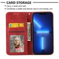 thumbnail image 3 of Dteck Case for Samsung Galaxy S22 Plus,Magnetic Leather Card Slots Wallet Case Shockproof Rubber Kickstand Cover with Wrist Strap,Red, 3 of 8