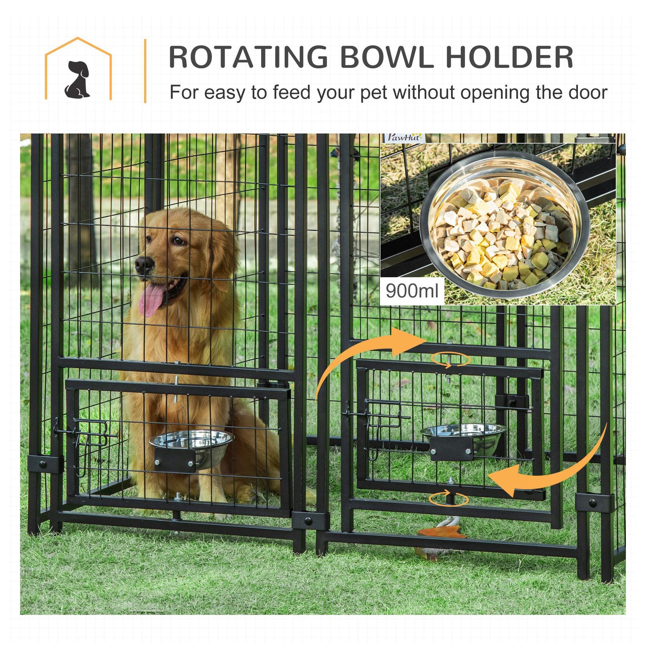 Dog Kennel 5x5x5ft Outdoor, Welded Wire Pet Playpen with Canopy