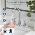 thumbnail image 6 of TVOFEK 8 inch Widespread Bathroom Sink Faucet 3 Hole with Pop up Drain and cUPC Hose, 2 Handle Chrome Vanity Faucet with 360° Spout for Restroom, RV, Bar, 6 of 12