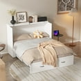 thumbnail image 3 of MONSLIPA Queen Size Murphy Bed with Drawers and Dresser, Space-Saving Convertible Cabinet Bed for Guest Room, 3 of 7