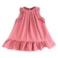thumbnail image 2 of Peplum Dresses for Girls 6M-8Y Cute Ruffle Sleeveless Crewneck Sundresses Toddlers Kids Lightweight Pleated Loose Pullover Babydoll Dress, 2 of 3