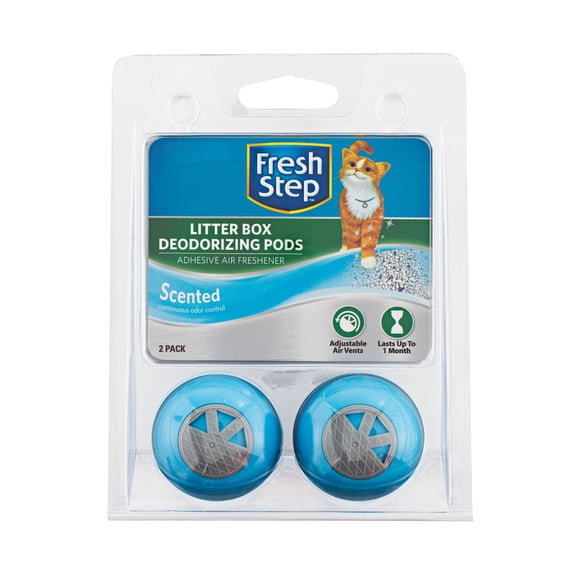 Fresh Step Litter Box Deodorizing Adhesive Air Freshening Pods in Fresh Scent, 2 Count