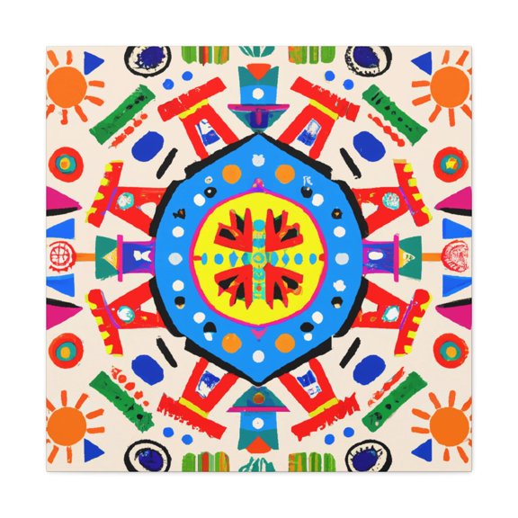 Lively Colonial Landscape - Canvas