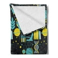 thumbnail image 2 of Education Soft Flannel Fleece Blanket, Science Class Themed Biology Chemistry and Physics Protons Neutrons, Cozy Plush for Indoor and Outdoor Use, 50" x 70", Turquoise Yellow Black, by Ambesonne, 2 of 5