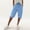 Blue, variant on Women's Elastic Waist Side Pocket Drawstring Cuffed Capri Cargo Pants, Breathable Comfort Trousers for Outdoor Activities Green S