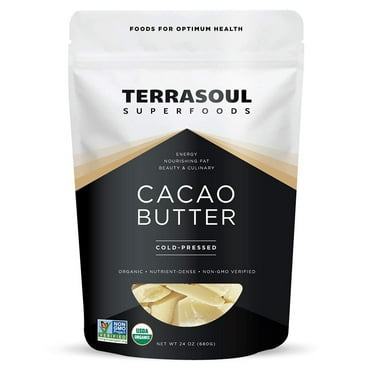 Terrasoul Superfoods Organic Cacao Butter, 1.5 Lbs - Raw | Keto | Vegan | Unrefined