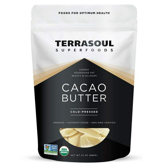 Terrasoul Superfoods Organic Cacao Butter, 1.5 Lbs - Raw | Keto | Vegan | Unrefined