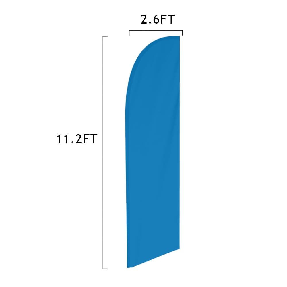 Vispronet - Teal Solid Feather Flag Kit - 13.5ft Knitted Polyester Swooper Flag with Pole Set and Ground Spike - Dyed in The USA