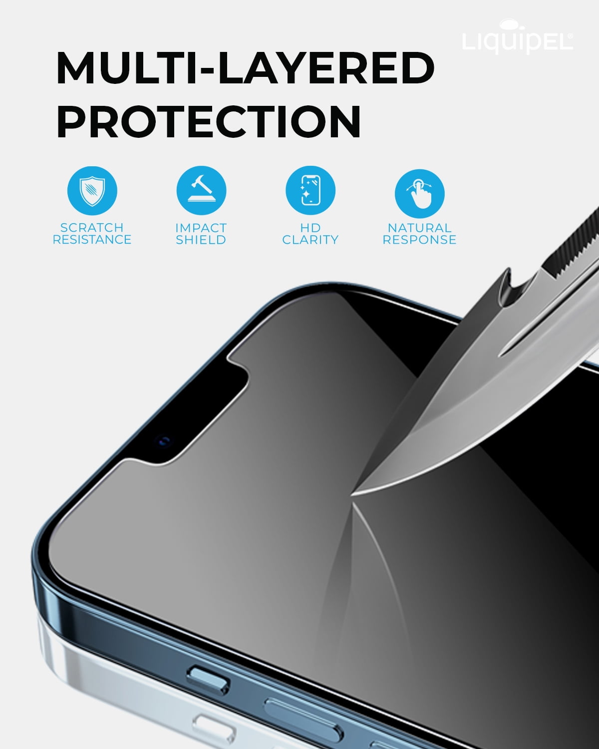 Liquipel Safeguard Glass Screen Protection, iPhone 12 Mini, with Application Tray