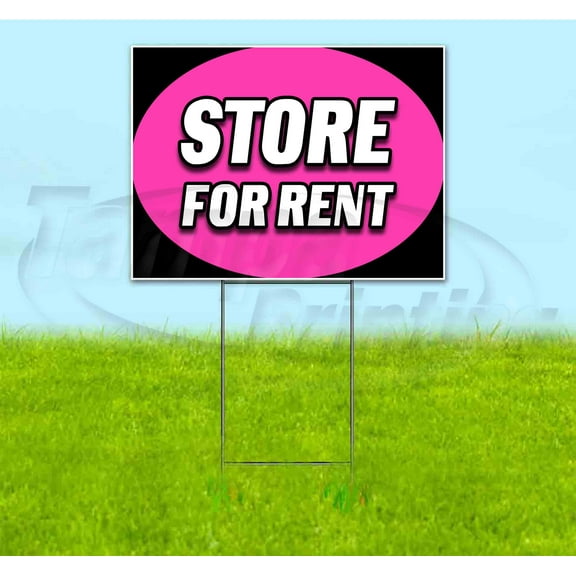 Store For Rent (18" x 24") Yard Sign, Includes Metal Step Stake