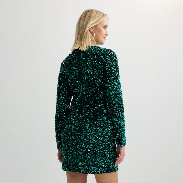 intempo sequin long sleeve dress Women's INTEMPO™ Long Sleeve Sequin Dress Color: Swirl Size: XX LARGE