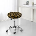 thumbnail image 4 of Picia Maple Leaves With Leopard pattern Round Stool Covers Comfy Seat Covers Stretch Removable WashableChair Slipcover Round Bar Chair Cushion Cover-12 inch, 4 of 7