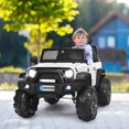 thumbnail image 3 of Patiojoy 12V Kids Ride on Truck 2 seats Children Electric Vehicle w/ 2.4GHz Remote Control & Retractable Handle White, 3 of 10