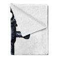 thumbnail image 2 of Anchor Soft Flannel Fleece Throw Blanket, Contemporary Image of an Anchor Safety Design Security Nautical Artwork, Cozy Plush for Indoor and Outdoor Use, 50" x 60", Grey White, by Ambesonne, 2 of 5