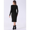 thumbnail image 4 of DARING DIVA Tie Waist Bodycon Knit Wrap Sweater Dress M Black, 4 of 6