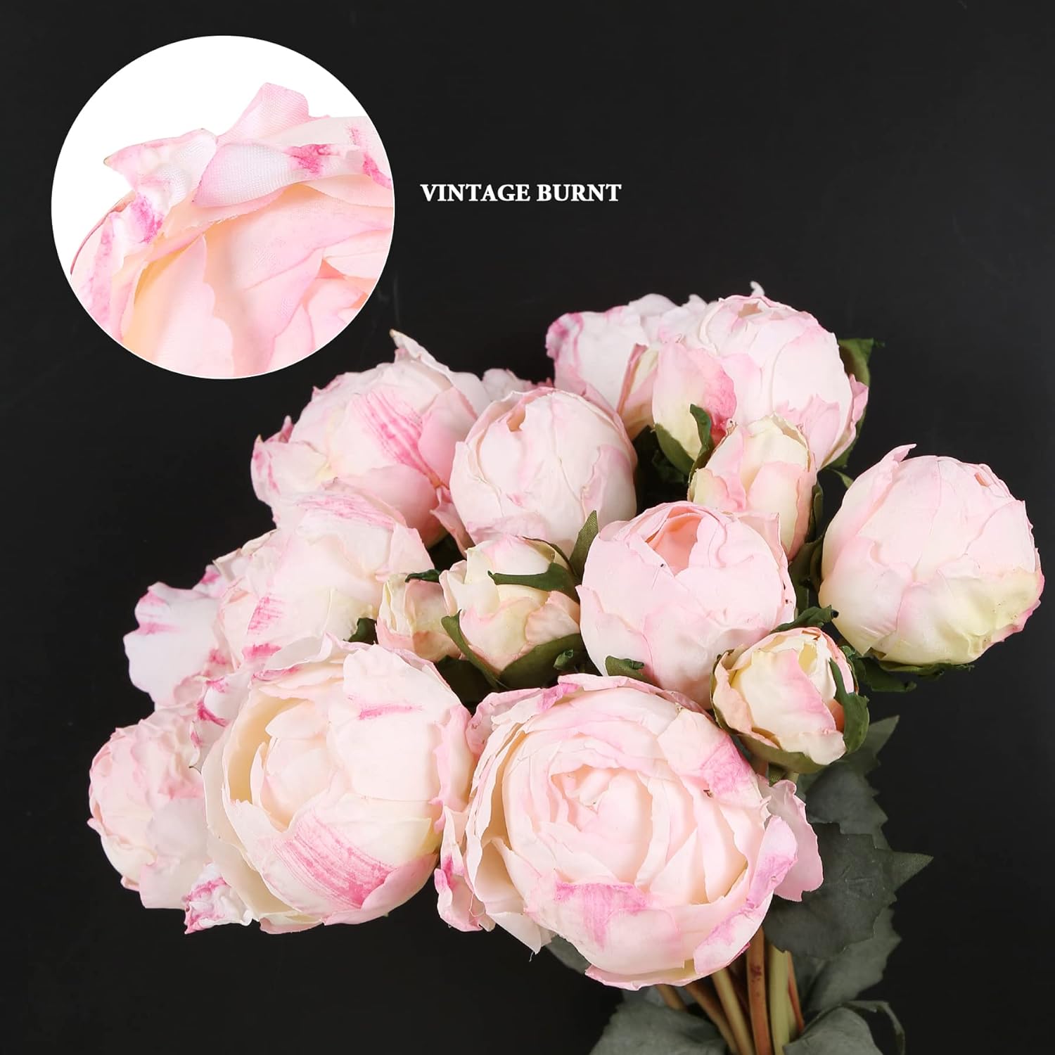 ABCISI 2 Bouquets Artificial Peonies, Silk Flowers 14Heads Vintage Fake Flowers, Faux Peony for Flower Arrangements, Lifelike Decor for Centerpiece Home Table Dining Room (Light Pink)
