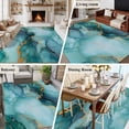 thumbnail image 5 of Teal Marble Area Rug 6x9 FT, Non Slip Living Room Throw Carpet, Modern Abstract Art Luxury Yellow Washable Soft Large Floor Carpet Non-Shedding Rug for Bedroom Dining Room Play Room, 5 of 9