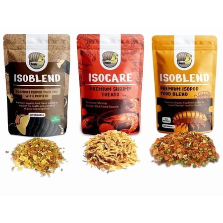 BugzyBugs IsoCare Dry Food Mix Bundle for Isopods, Insects and Reptiles, 3 Pack