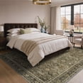 thumbnail image 4 of DEORAB 8x10 Area Rugs Persian Olive Green Low Pile Lightweight Machine Washable Non Slip Rug for Living Room, Bedroom, 4 of 8