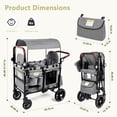 thumbnail image 2 of LINLUX 2 Kids Wagon Stroller, Foldable Outdoor 2-Seat Stroller Wagon, Removable Canopy, 55 Pound, Gray, 2 of 9