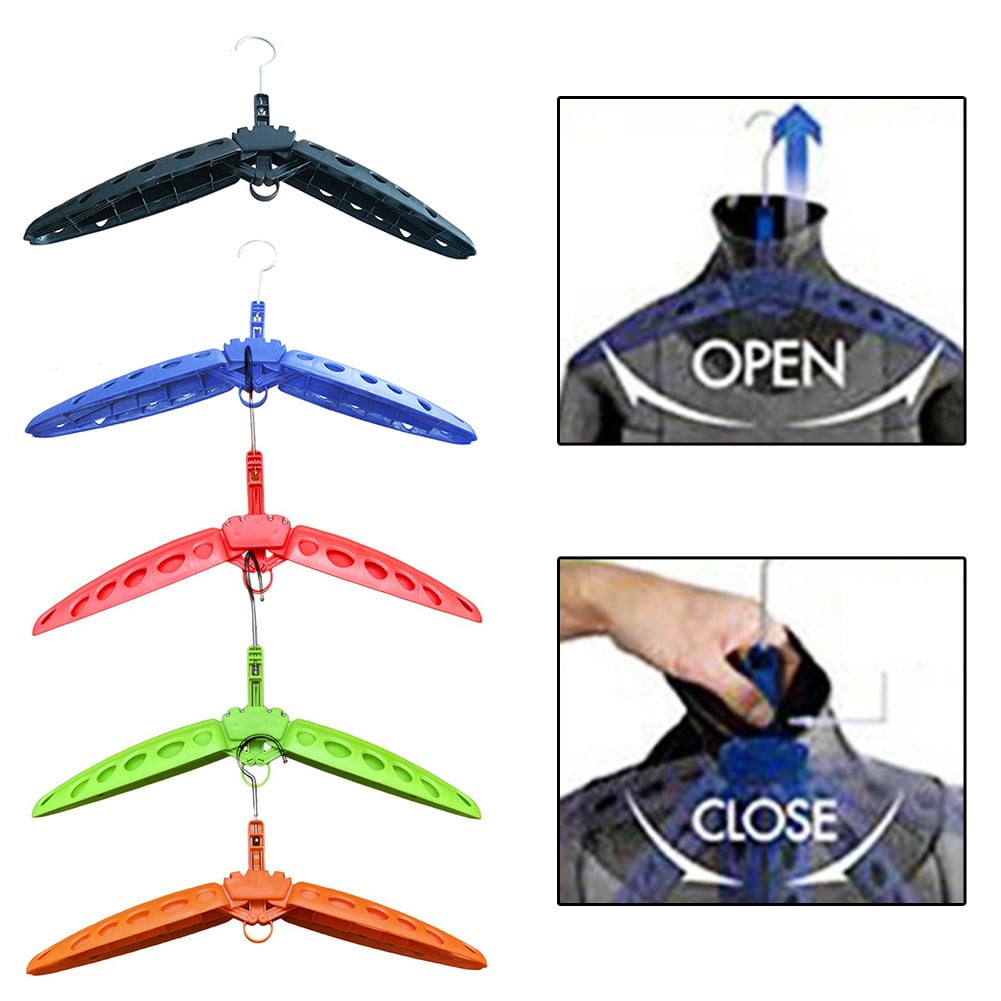 Foldable Wetsuit Hanger Quick Drying Vented Hanger For Surfing Diving Wetsuit Blue Fangkenuo