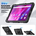 thumbnail image 5 of Case for Lenovo Tab K10 10.3 Inch/M10 FHD Plus 2020 2nd Gen with Screen Protector, 360 Degree Rotating Kickstand Hand Strap Heavy Duty Shockproof Cover with Shoulder Strap, Black, 5 of 7