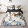 thumbnail image 3 of Homewish Rustic Winter Snowman Bedding Comforter Set 7pcs, Christmas Farmhouse Cabin Queen Bedding Sets, Western Festival Reversible Queen Sheet Sets, Breathable Home Decor, 3 of 8