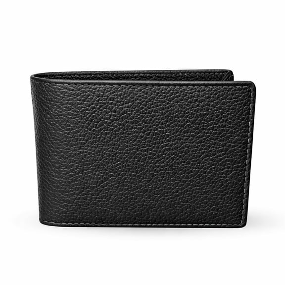 Hunar- Men’s Black Leather Bifold Wallet with Coin Pocket, ID Window & Credit Card Slots, Slim Compact Wallet for Men