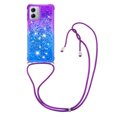 thumbnail image 1 of Funda para Motorola Moto G 5G 2023 Brillantina Líquida Divertida Reluciente y con Cristales en Movimiento Cuerpo Cruzado con Cordón Ajustable, 1 of 5