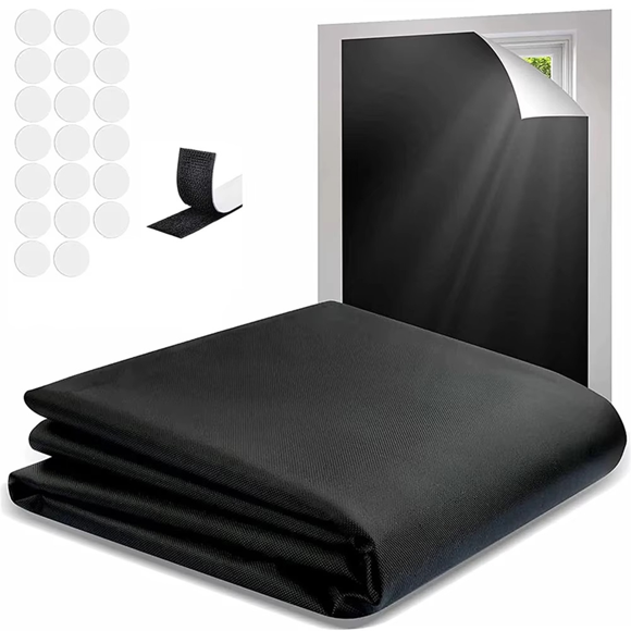 Portable Blackout Shades Film No Drill Travel Blackout Blinds Sunblock Window Cover Blackout Curtains 145 X 100cm