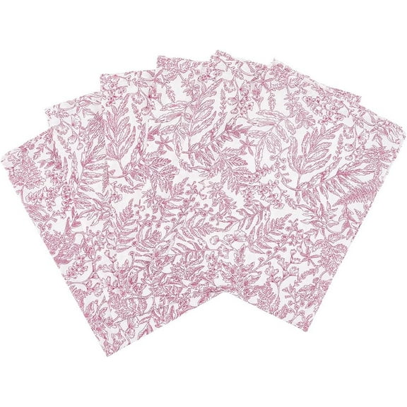 6Pcs Cocktail Napkins Cotton Fancy Dinner Napkins Reusable 45 * 45cm Guest Hand Towels Washable Small Coaster Napkins for Spring Summer Entertaining Bridal Shower Birthday Party Camellia