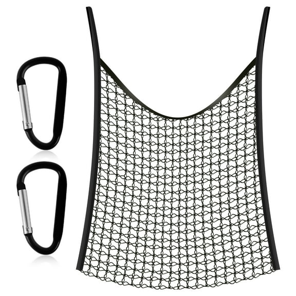 LINFANG Hay Net Soft Polyester Slow Feed Hay Bag with 2 Hooks Knotless Hay Feeder Multifunctional Hanging Hay Feeder Bag for Stall Trailer Wall Fence