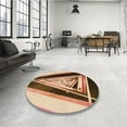 thumbnail image 4 of Ahgly Company Machine Washable Indoor Round Transitional Yellow Area Rugs, 8' Round, 4 of 7