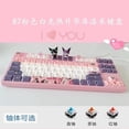 thumbnail image 3 of Teclado mecánico de 87/104 teclas Sanrio Kawaii Kuromi My Melody Cinnamoroll Teclado para juegos de anime con conexión en caliente Eje rojo té verde, 3 of 5