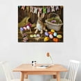 thumbnail image 2 of Acheng Flag Easter Backdrop Spring Easter Photo Background Easter Egg Bunny Rabbits Poster Canvas Picture Printing Wall Art Decoration Posters Aesthetic Bedroom Background Wall Decor 16x12in, 2 of 6