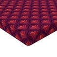 thumbnail image 4 of Ambesonne Art Deco Fitted Sheet, Nostalgic Shell Motif 80s, Twin XL Size, Plum Magenta and Coral, 4 of 5