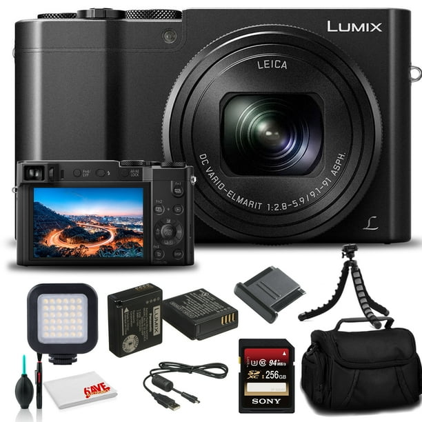 Panasonic Lumix DMCZS100 Digital Camera (Black) (DMCZS100K) Bundle