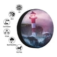thumbnail image 4 of Goofa lighthouse Waves Torrential Rain Pattern Universal Tire Cover for Jeep, SUV, Truck, and Trailer – Waterproof, UV-Resistant,Easy to Install, Fits 14"-17" Tires-16 inch, 4 of 6