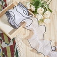 thumbnail image 5 of 3.3 Yard Polyester Pleated Lace Trim 4.3 inch Wide White Ruffled Bouquet Packaging Trim Organza Wave Edge Fabric Trim for Flower Sewing Gift Package, 5 of 9