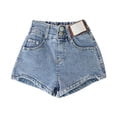 thumbnail image 6 of Liyamei Girls Lightweight Denim Shorts with Button for Summer Size 3-14,Blue, 6 of 6