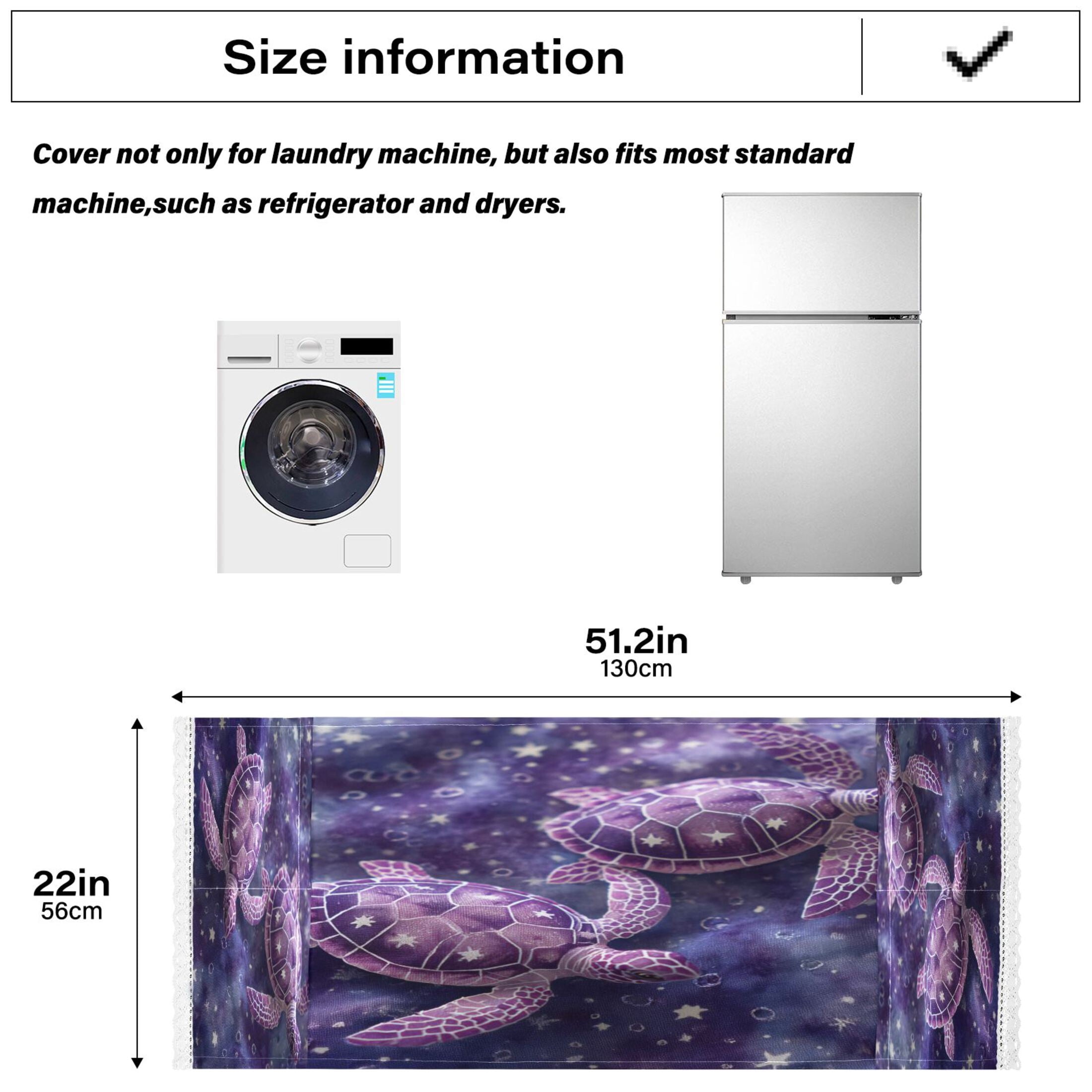 Wobogo Purple Sea Turtles Washing Machine Cover Dustproof Washer Dryer Cover Waterproof Laundry Room Decorative Protector