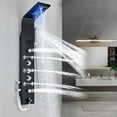 thumbnail image 2 of Shower Panel Tower LED Shower System with 6 Functions Unique Powerful hydromassage and Bidet Tap Shower Tower Wall Mounted Black, 2 of 18